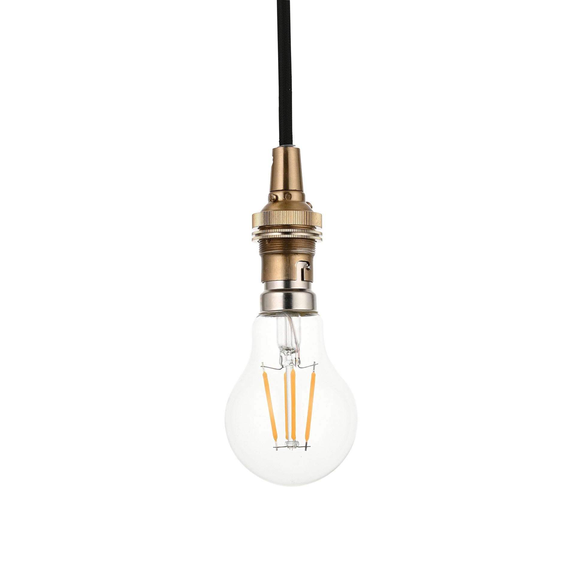 Eltham 1 Pendant Light Brushed Aged Brass/Black – Brass