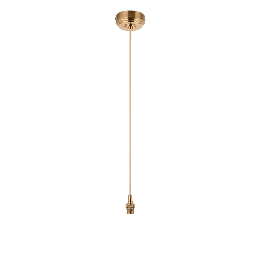 Eltham 1 Pendant Light Brushed Aged Brass/Natural – Brass