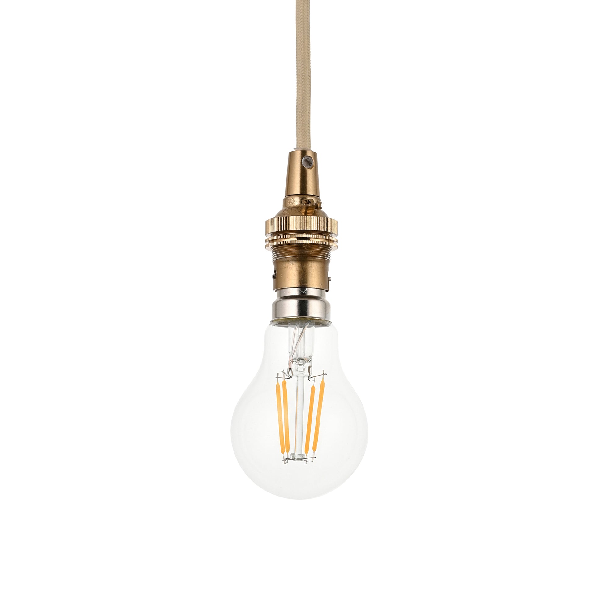 Eltham 1 Pendant Light Brushed Aged Brass/Natural – Brass