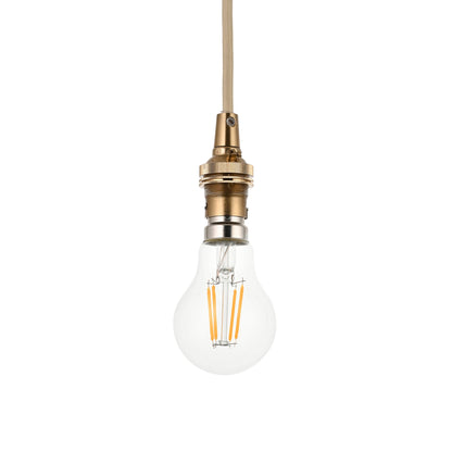 Eltham 1 Pendant Light Brushed Aged Brass/Natural – Brass