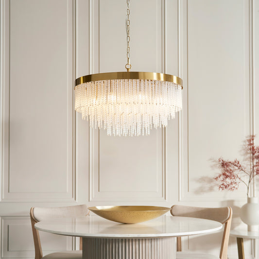 Anistoria Grand 9 Pendant Light Brushed Aged Brass – Brass