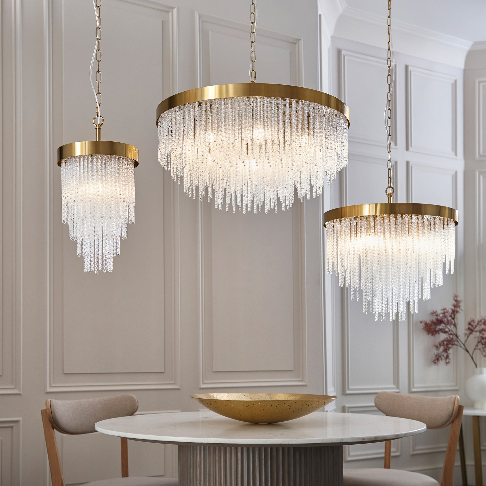 Anistoria Grand 9 Pendant Light Brushed Aged Brass – Brass