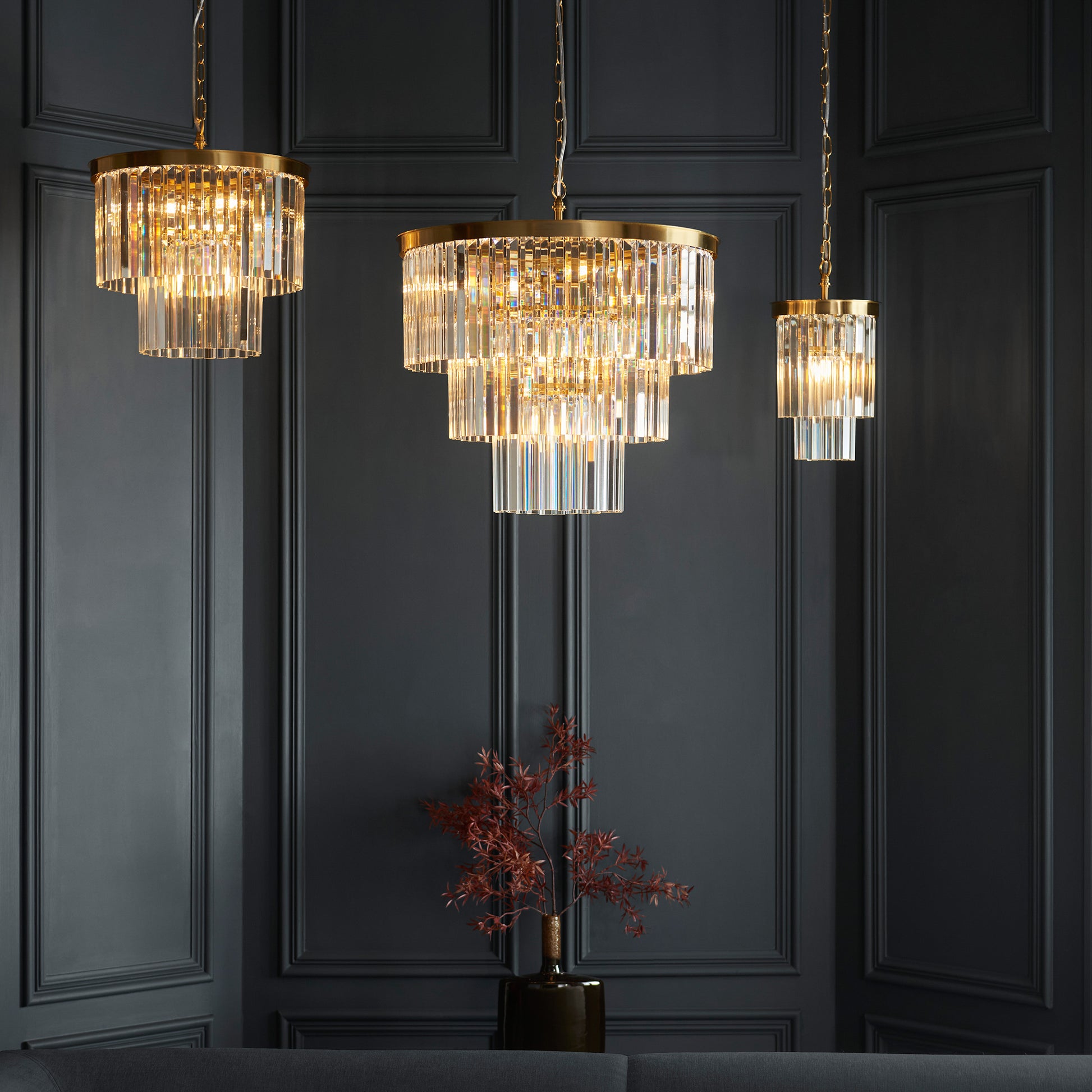 Conaston 4 Pendant Light Brushed Aged Brass – Brass