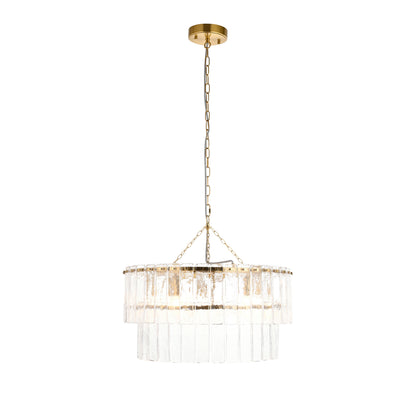 Karine 5 Tiered Pendant Light Brushed Aged Brass – Brass
