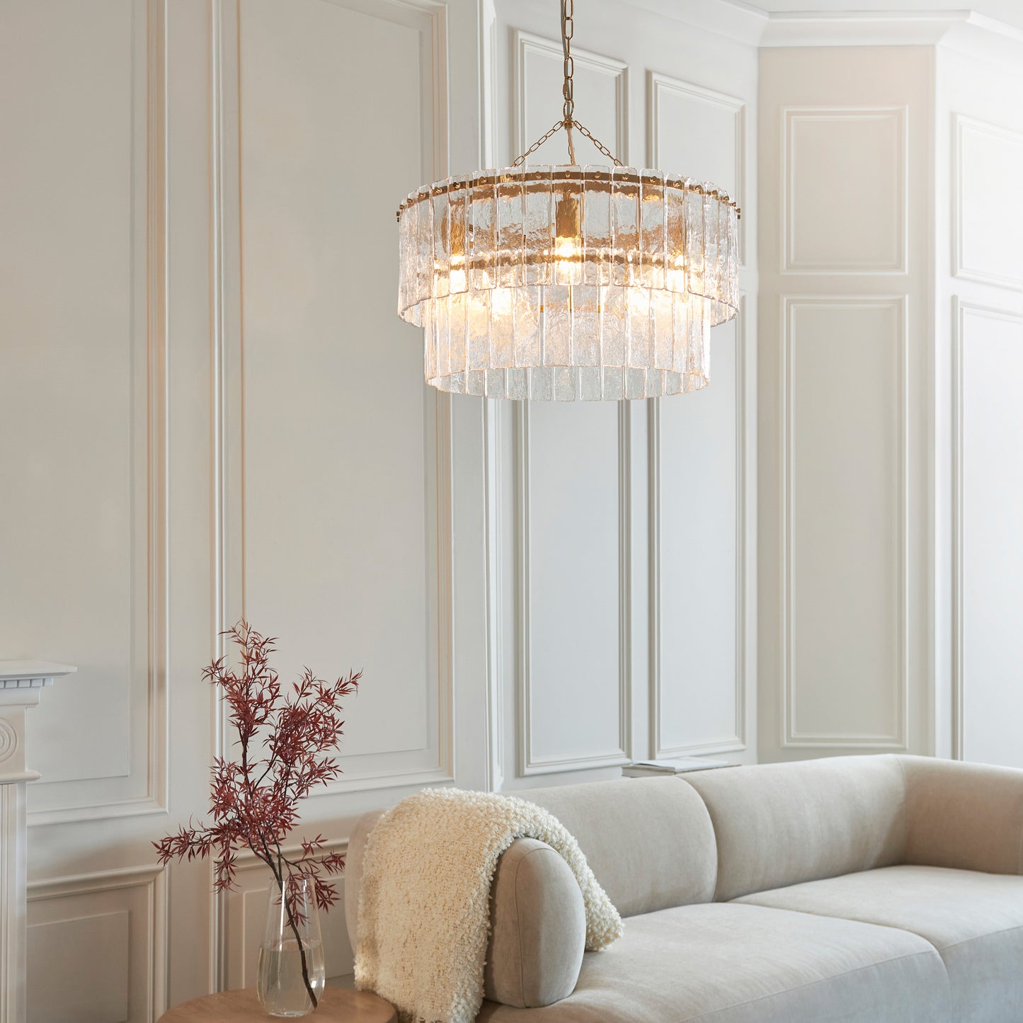 Karine 5 Tiered Pendant Light Brushed Aged Brass – Brass