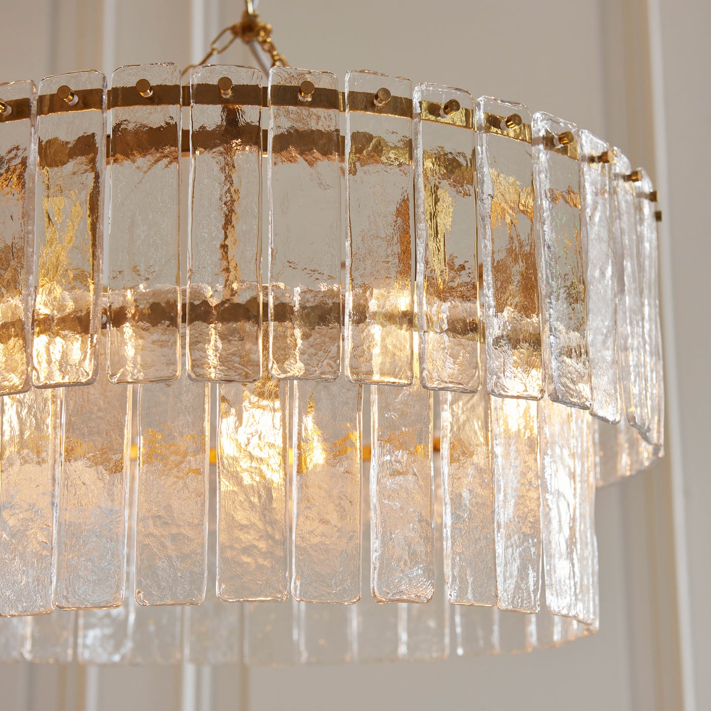 Karine 5 Tiered Pendant Light Brushed Aged Brass – Brass