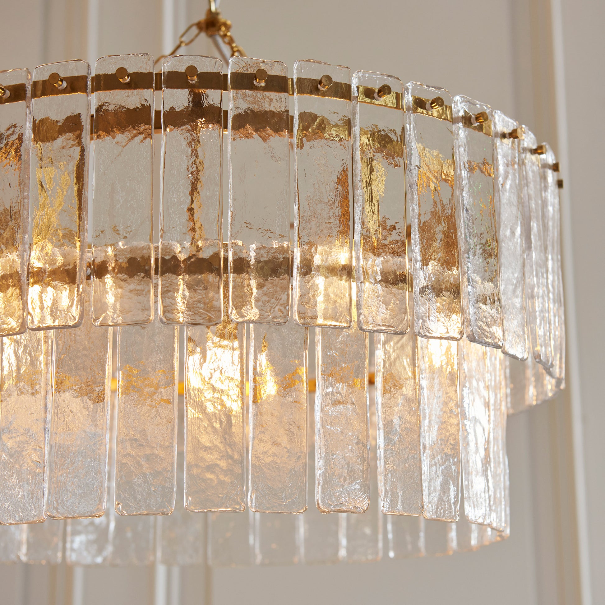 Karine 5 Tiered Pendant Light Brushed Aged Brass – Brass