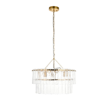 Karine 5 Tiered Pendant Light Brushed Aged Brass – Brass