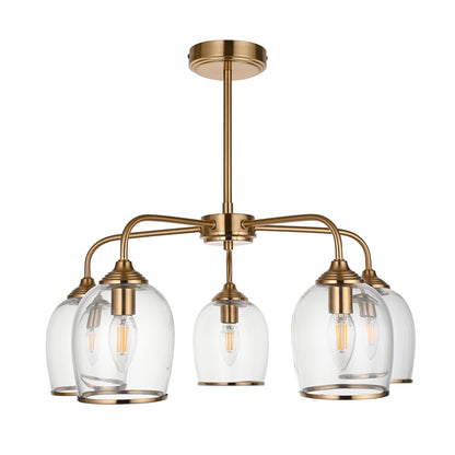 Ashcroft 5 Pendant Light Brushed Aged Brass – Brass