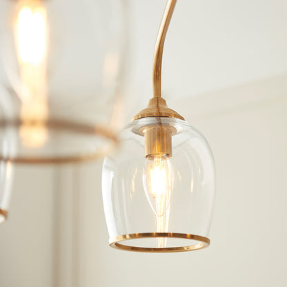 Ashcroft 5 Pendant Light Brushed Aged Brass – Brass