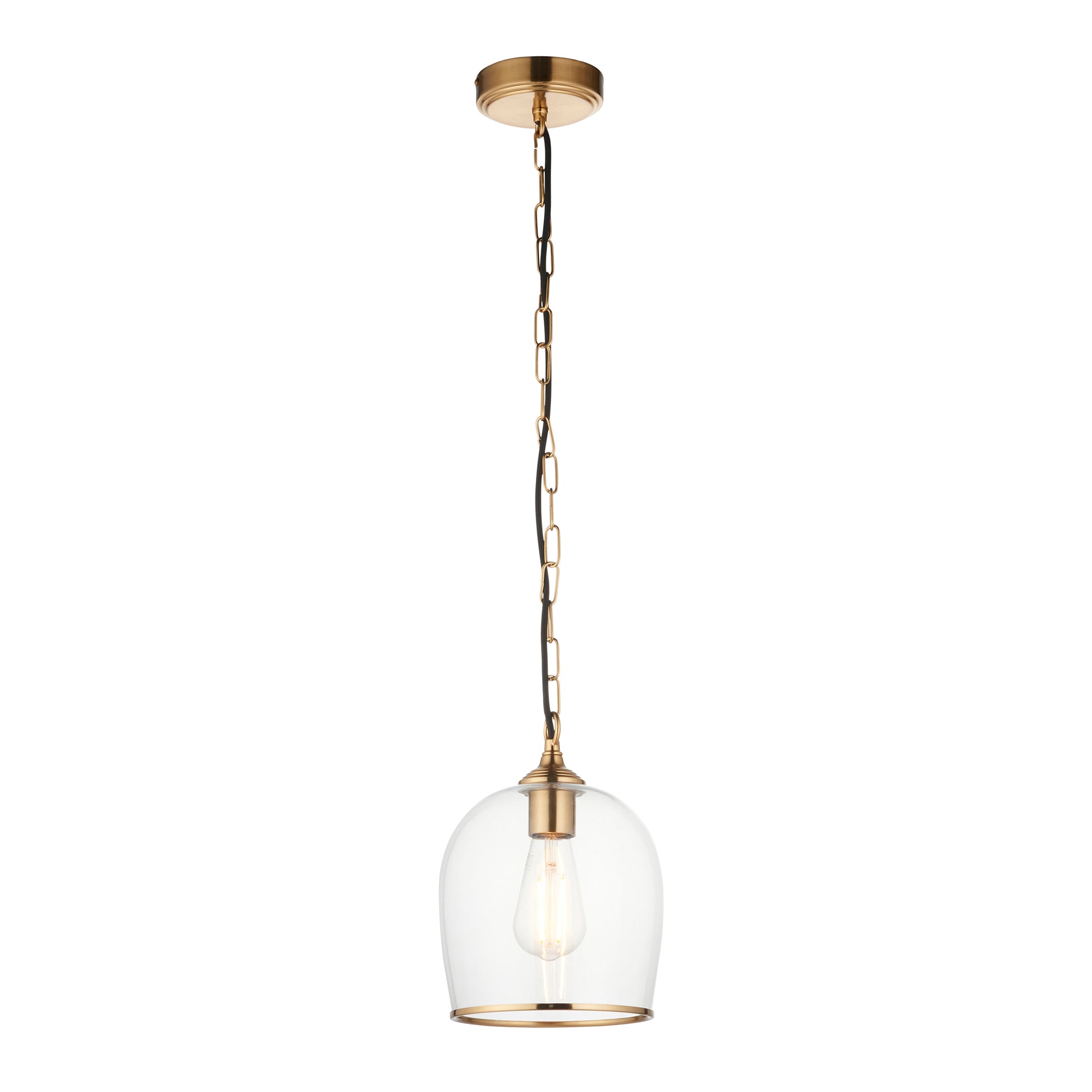 Ashcroft 1 Pendant Light Brushed Aged Brass – Brass