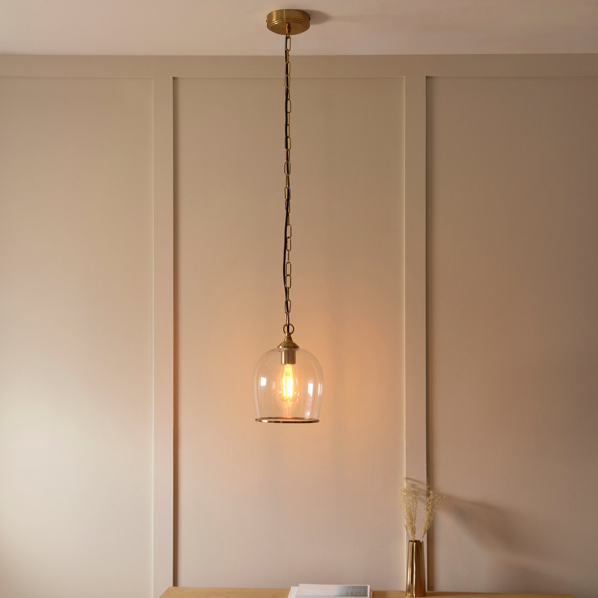 Ashcroft 1 Pendant Light Brushed Aged Brass – Brass