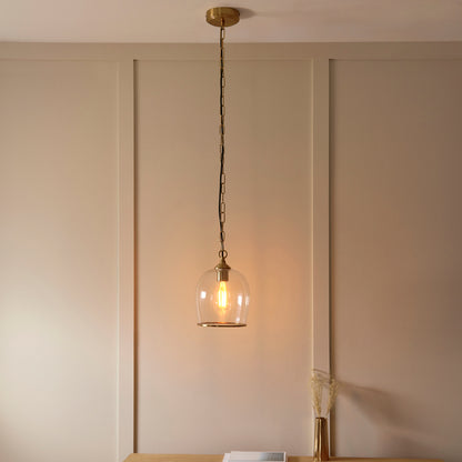 Ashcroft 1 Pendant Light Brushed Aged Brass – Brass