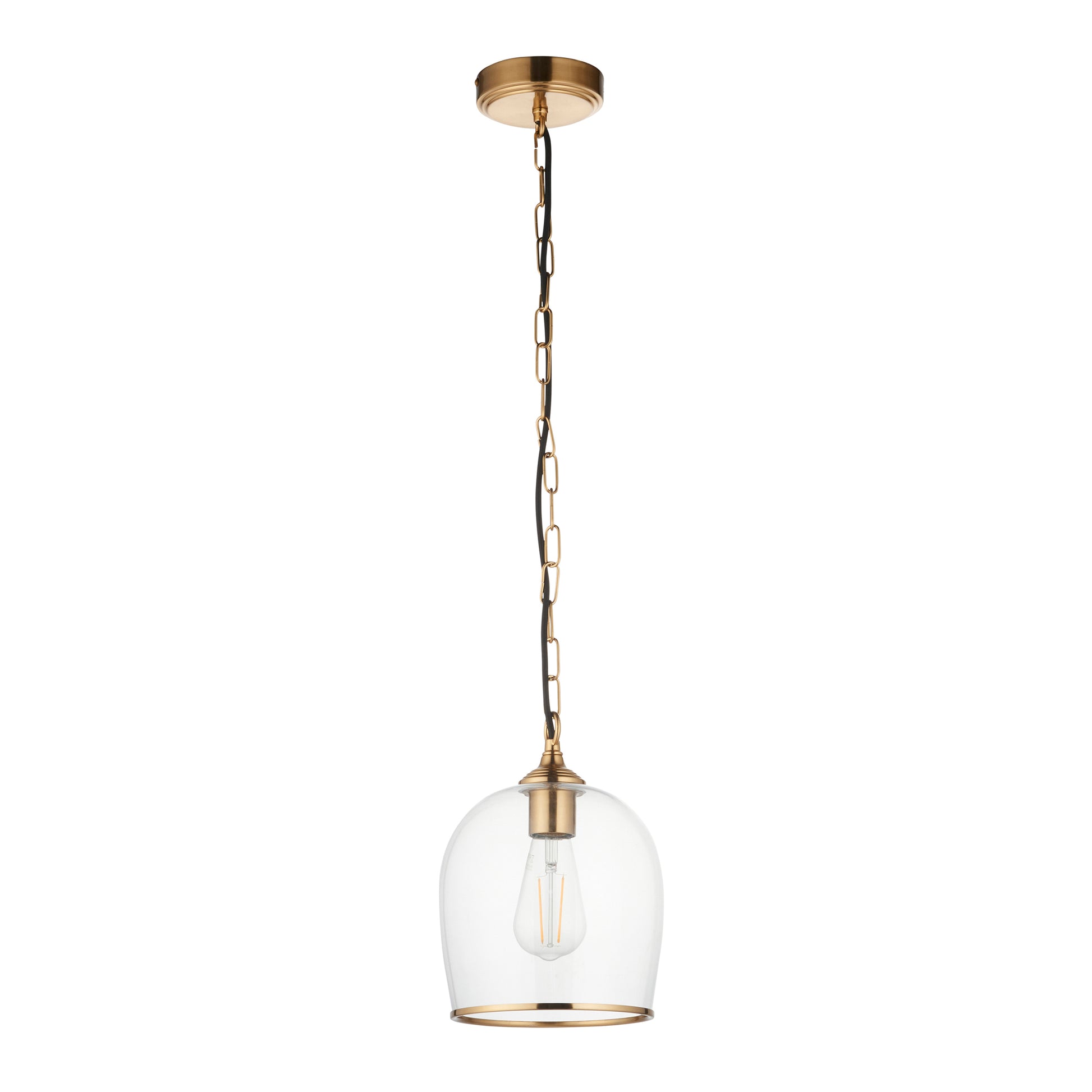 Ashcroft 1 Pendant Light Brushed Aged Brass – Brass