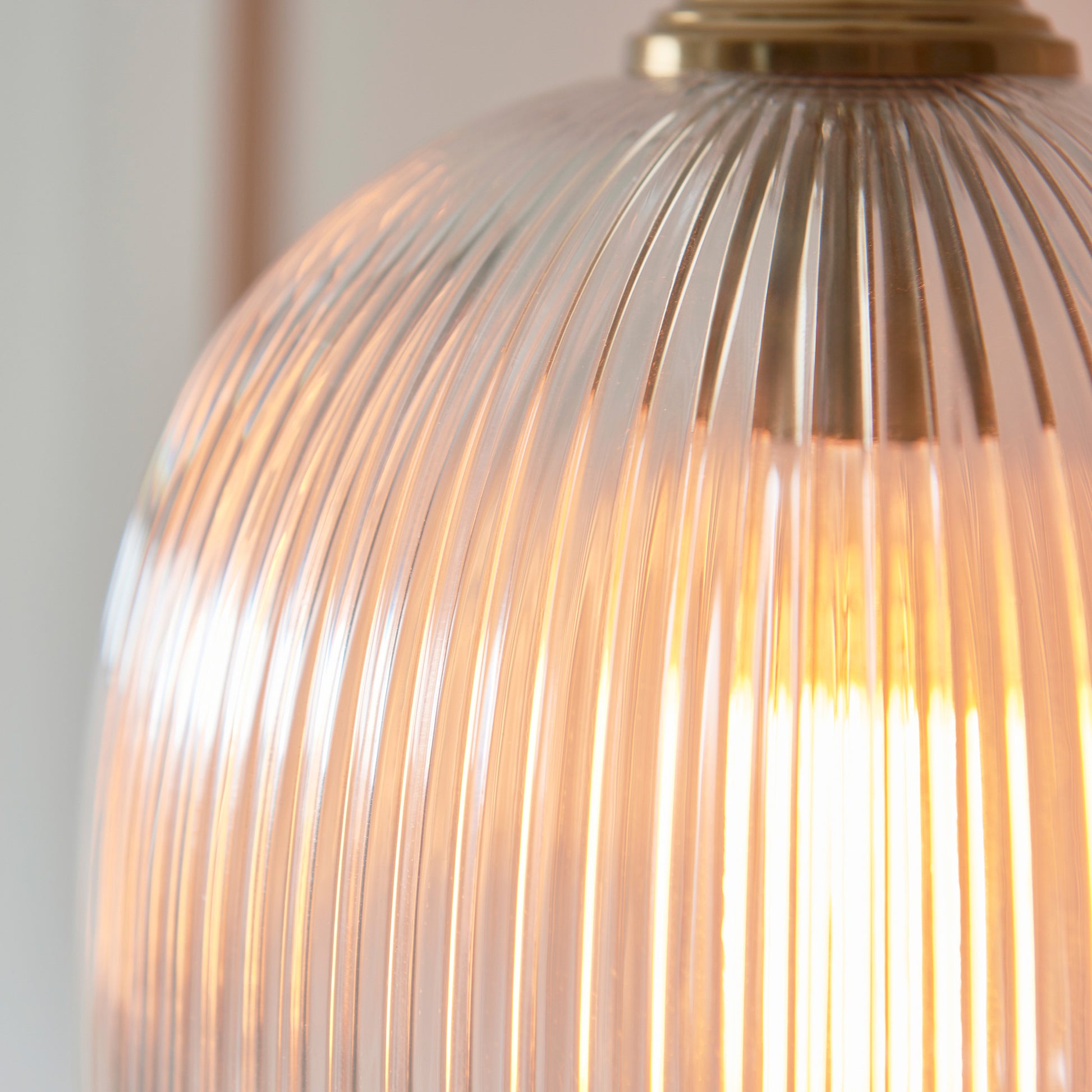 Ashcroft Ribbed 1 Pendant Light Brushed Aged Brass – Brass