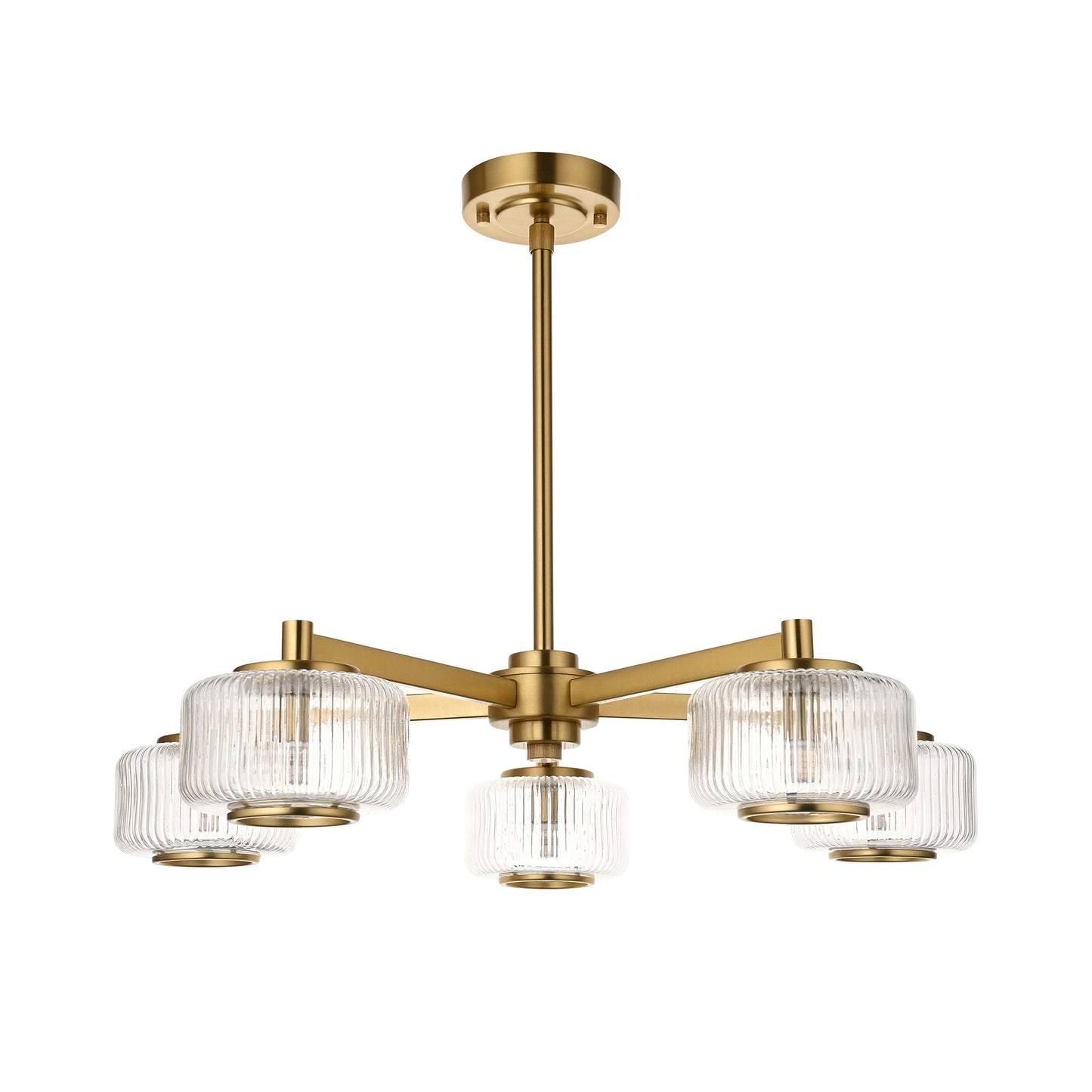 Stamford 5 Pendant Light Brushed Aged Brass – Brass