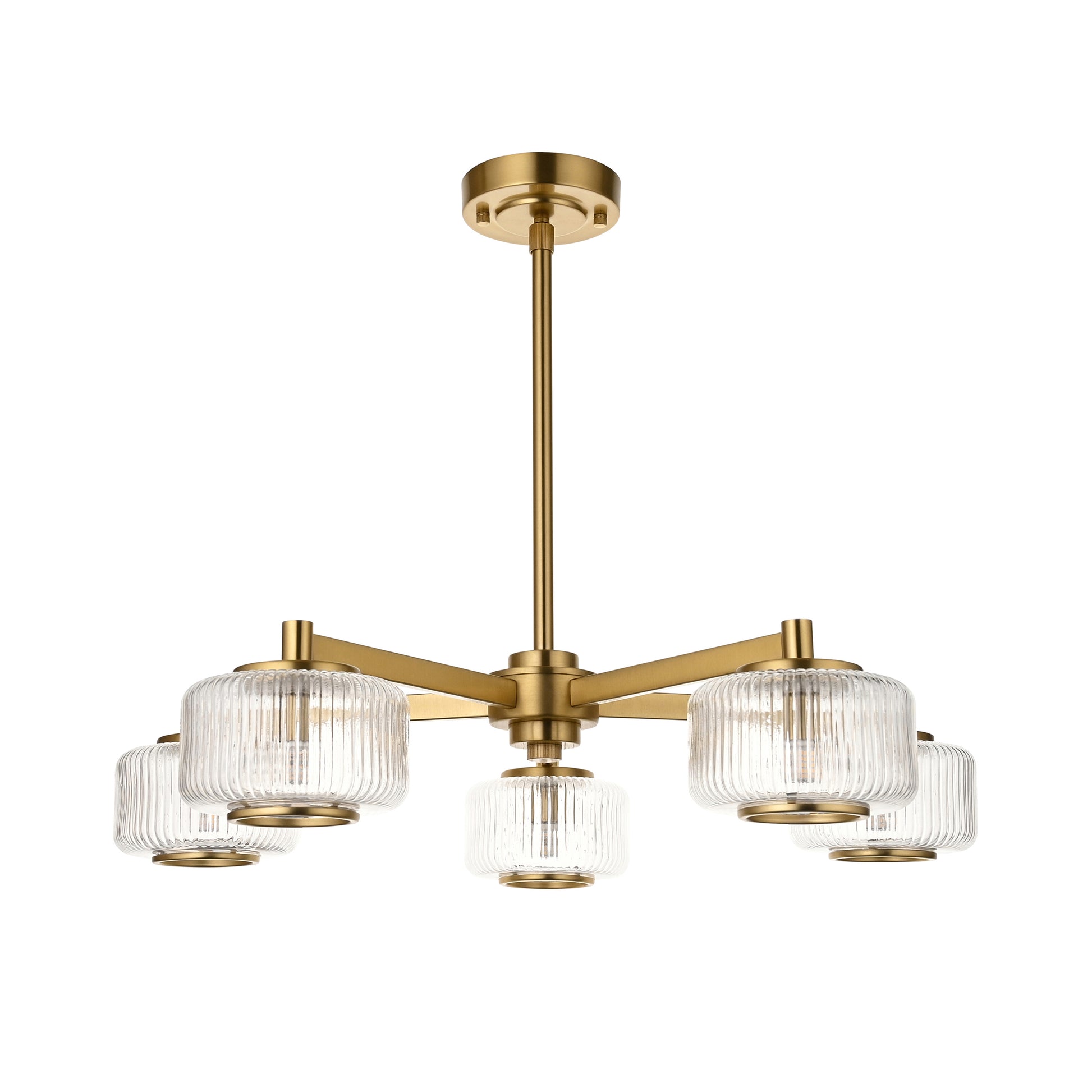 Stamford 5 Pendant Light Brushed Aged Brass – Brass