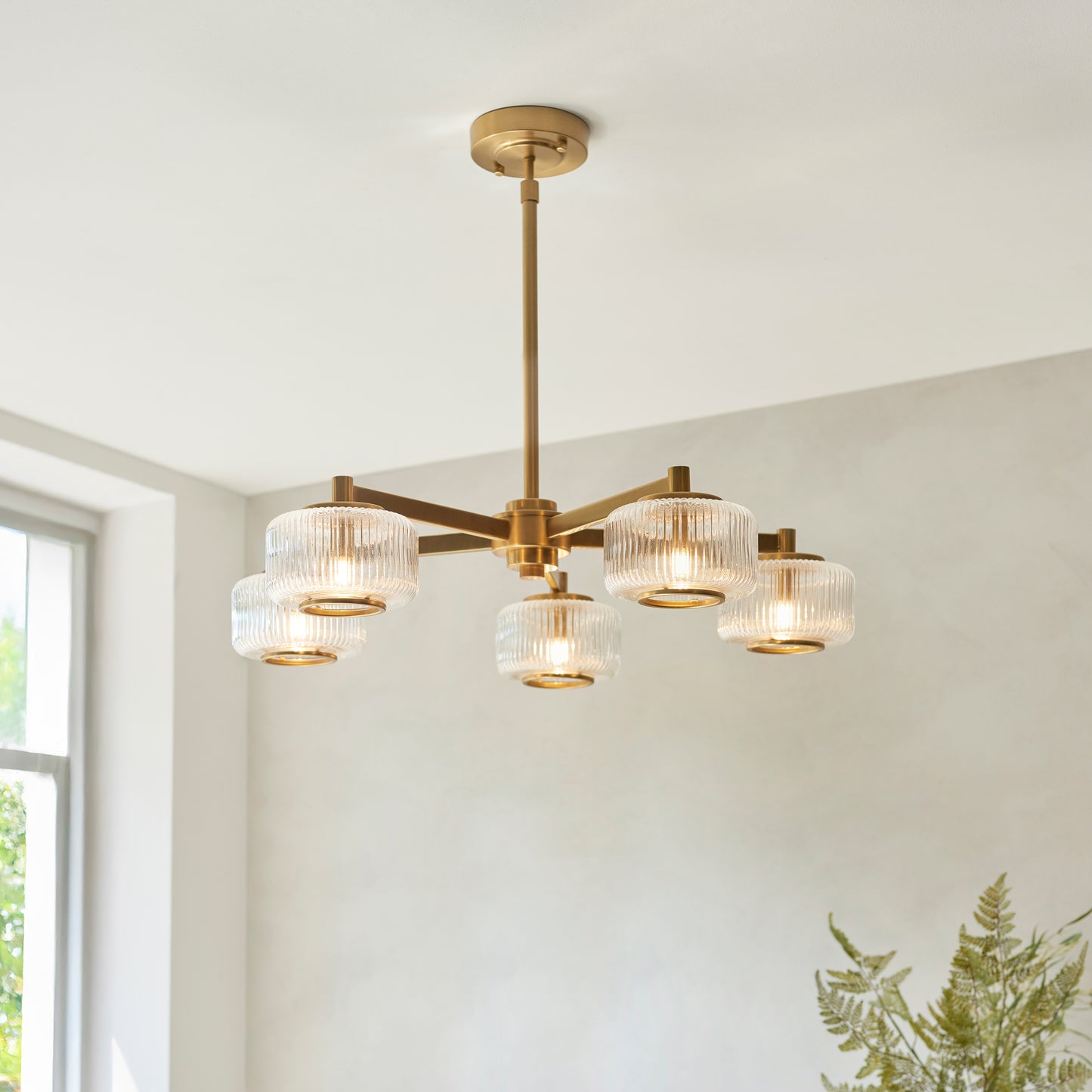 Stamford 5 Pendant Light Brushed Aged Brass – Brass