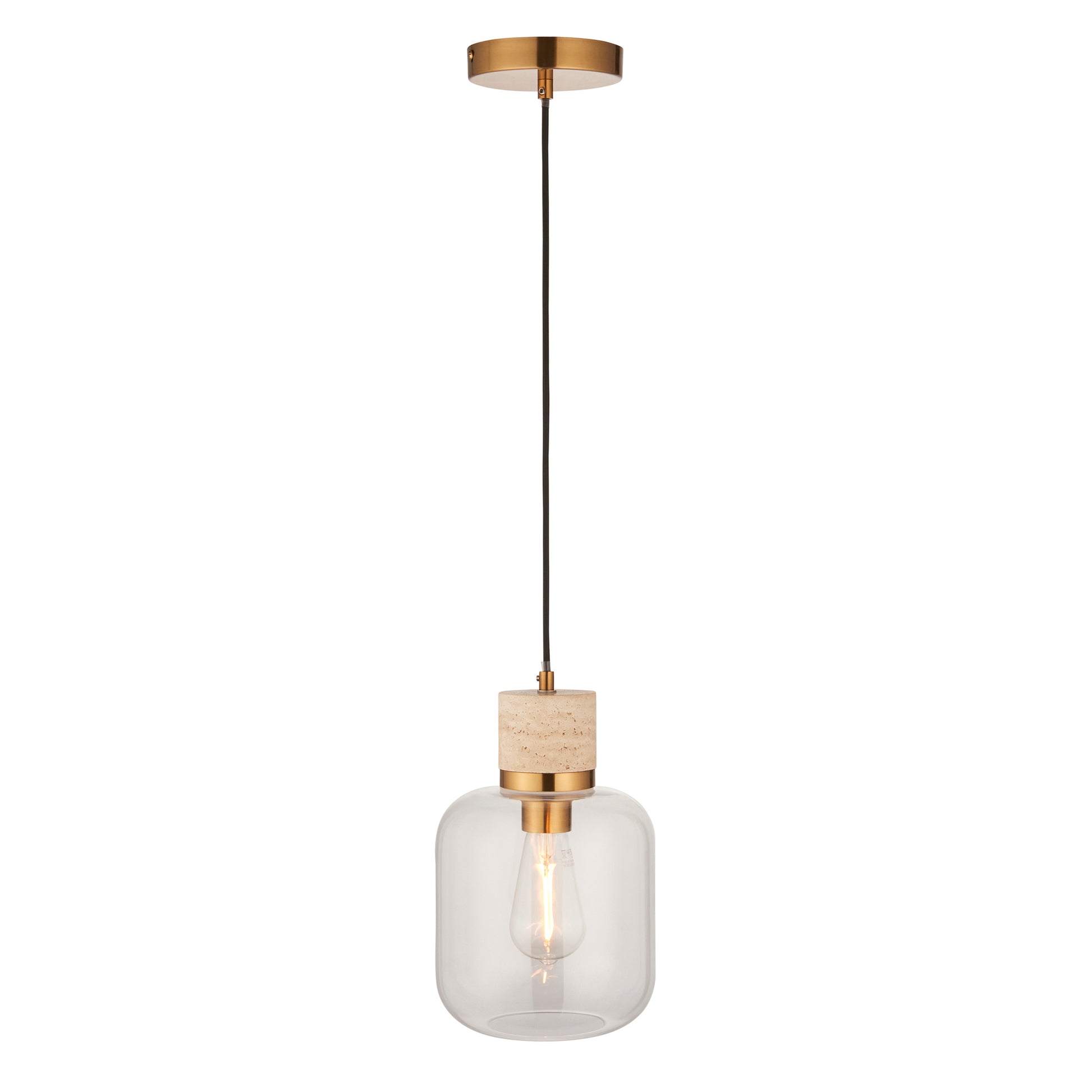 Travi 1 Pendant Light Natural Travertine – Natural