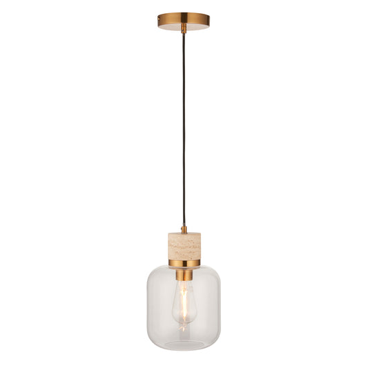 Travi 1 Pendant Light Natural Travertine – Natural