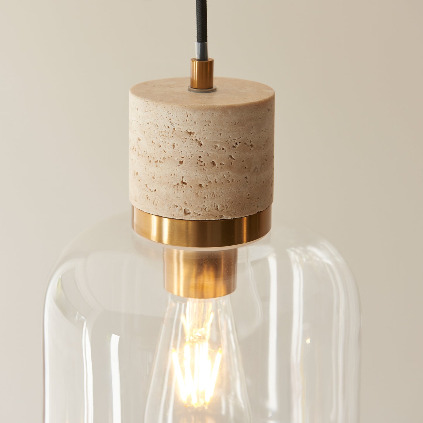 Travi 1 Pendant Light Natural Travertine – Natural