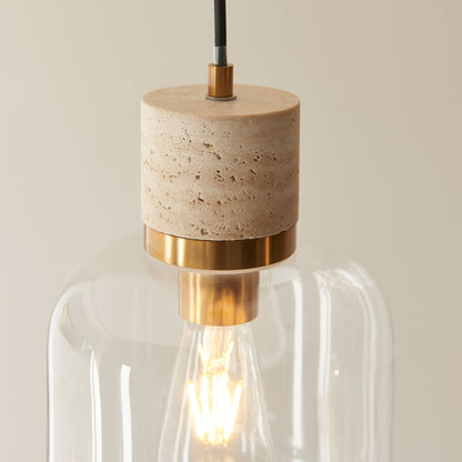 Travi 1 Pendant Light Natural Travertine – Natural