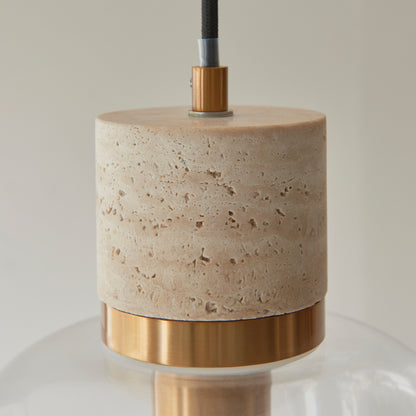 Travi 1 Pendant Light Natural Travertine – Natural