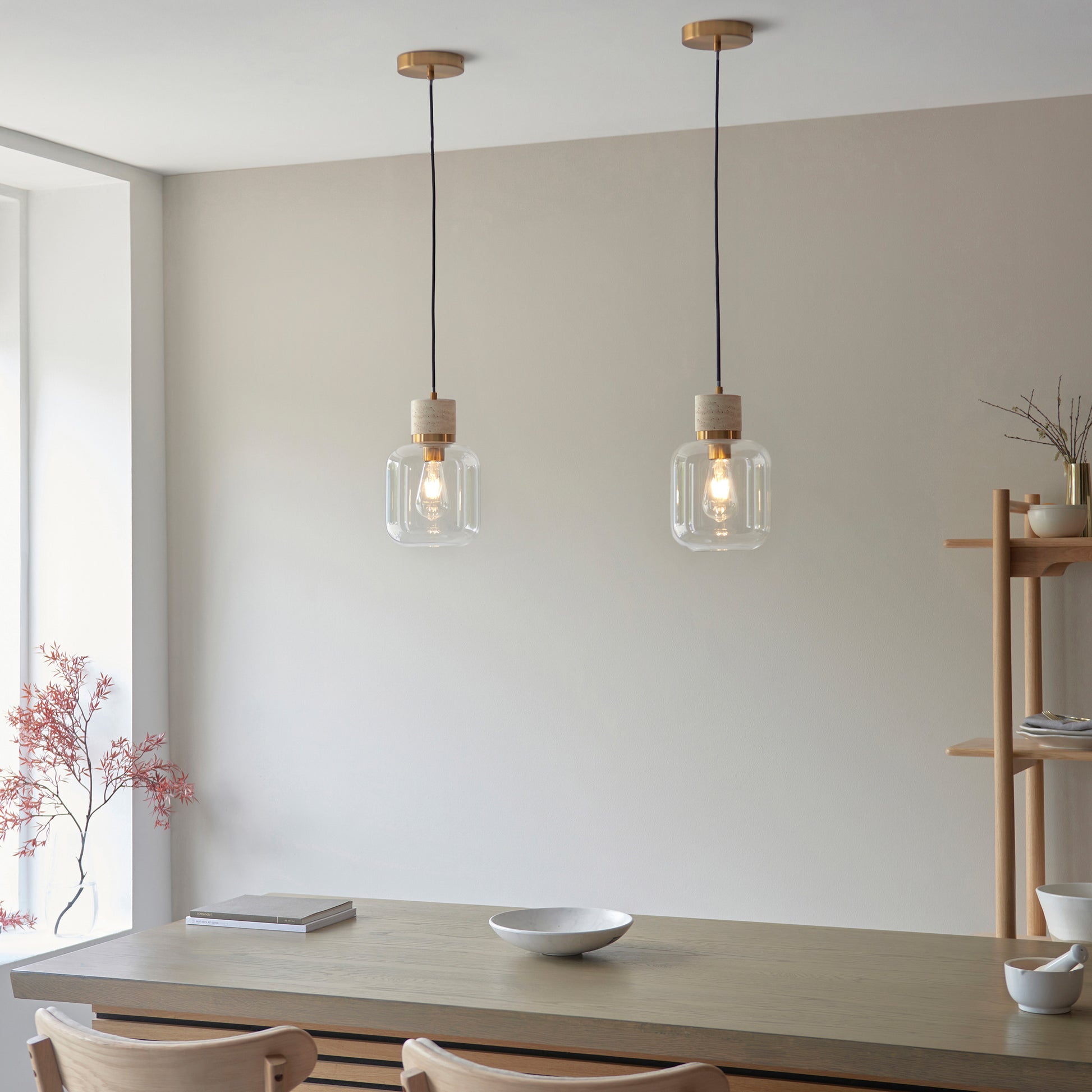 Travi 1 Pendant Light Natural Travertine – Natural
