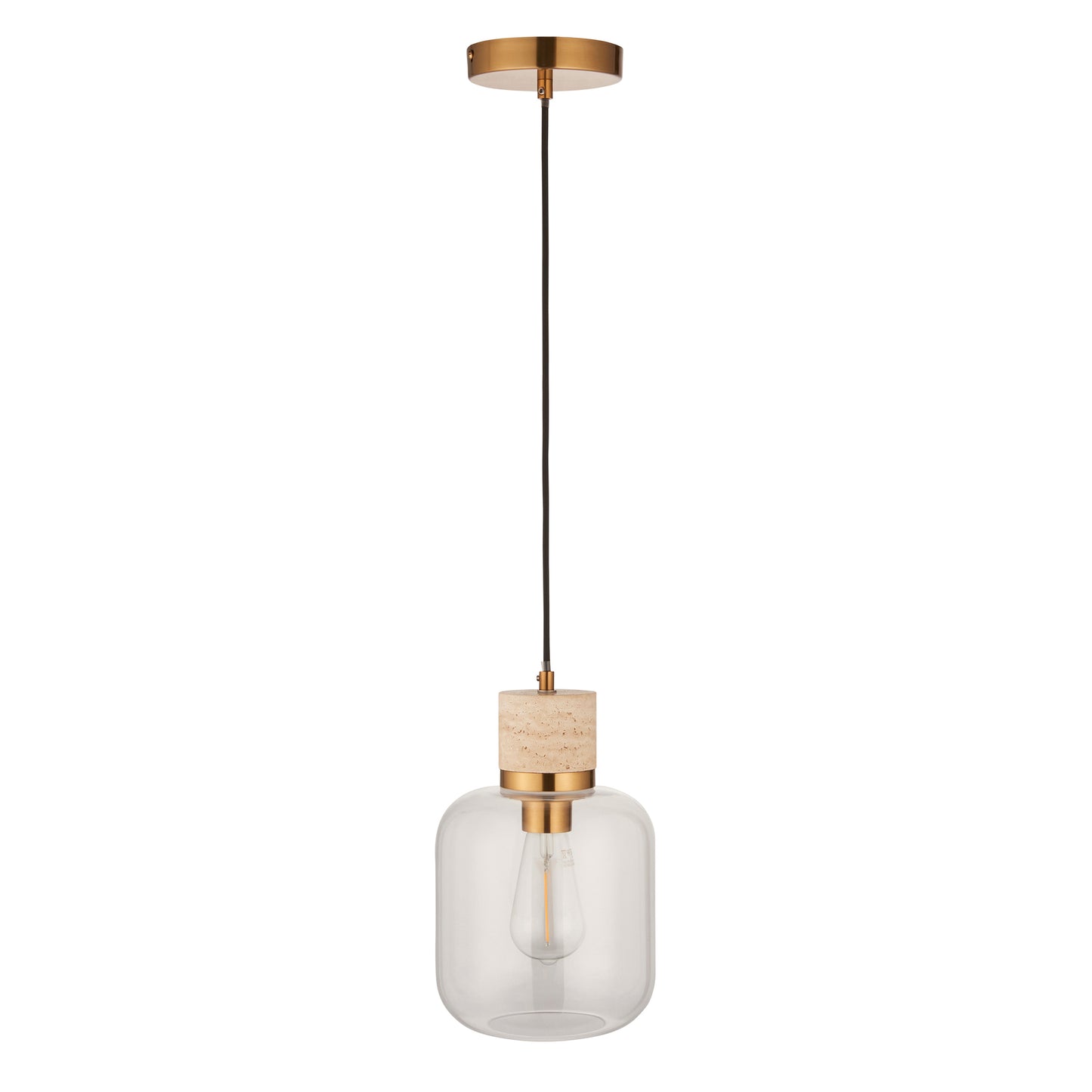 Travi 1 Pendant Light Natural Travertine – Natural