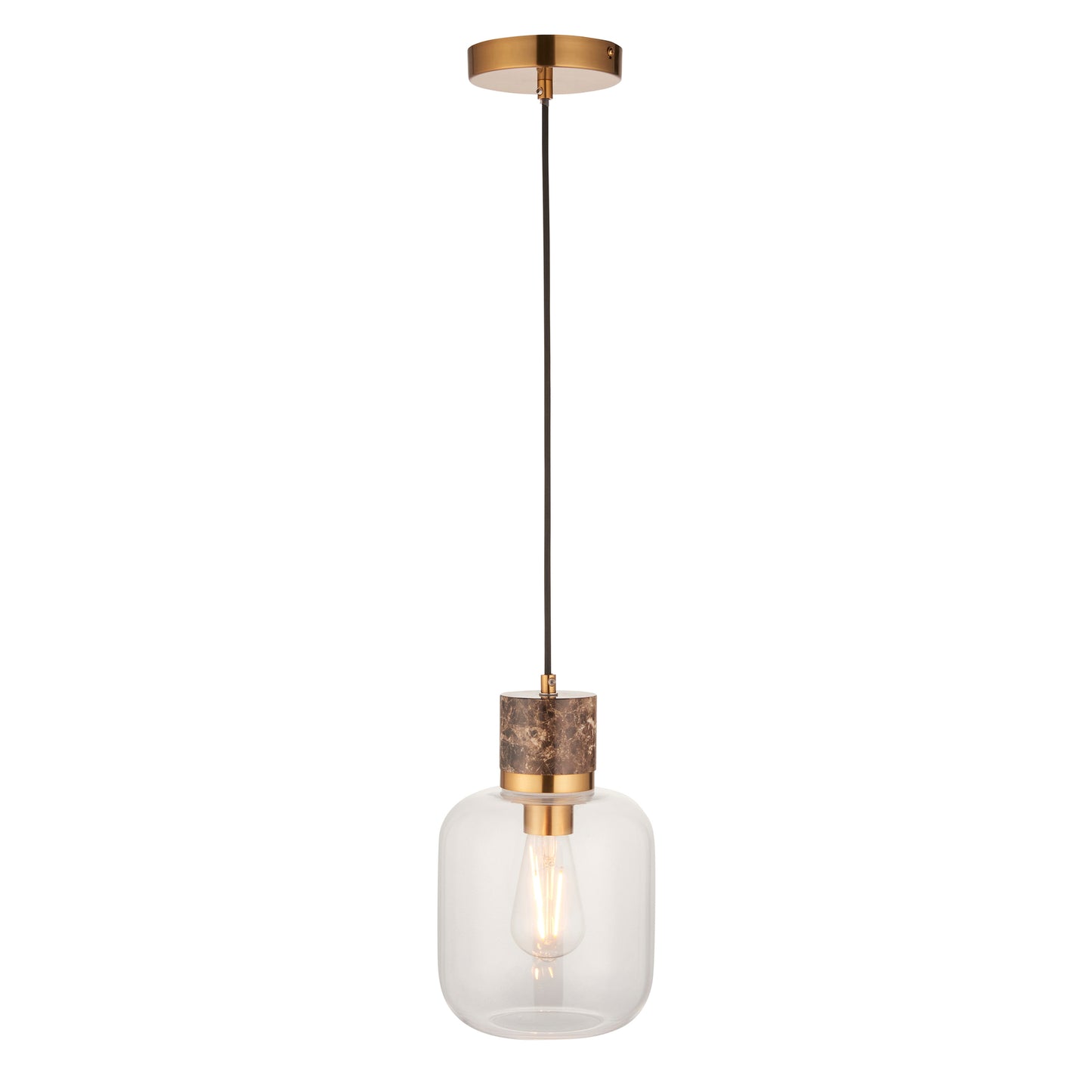 Travi 1 Pendant Light Dark Brown Emperador Marble – Brown