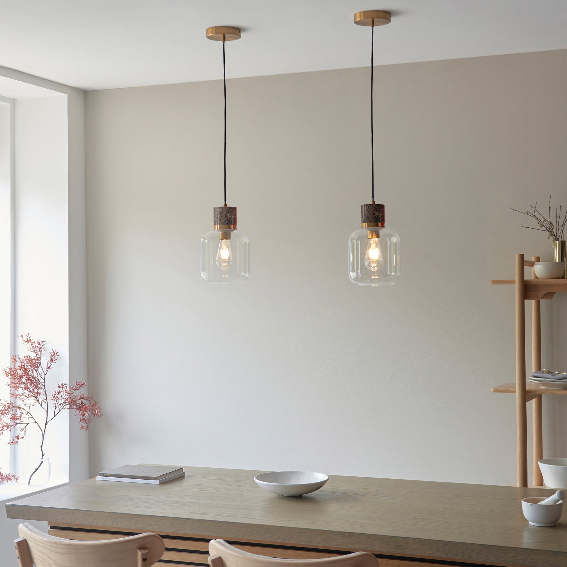 Travi 1 Pendant Light Dark Brown Emperador Marble – Brown