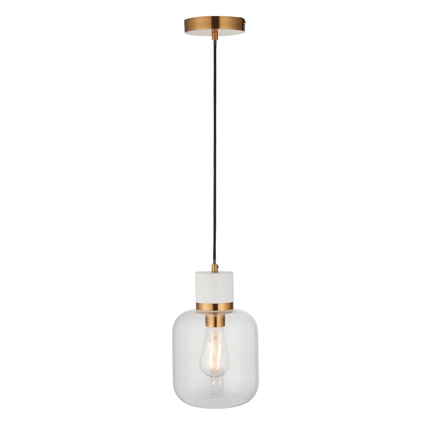 Travi 1 Pendant Light White Volakas Marble – White