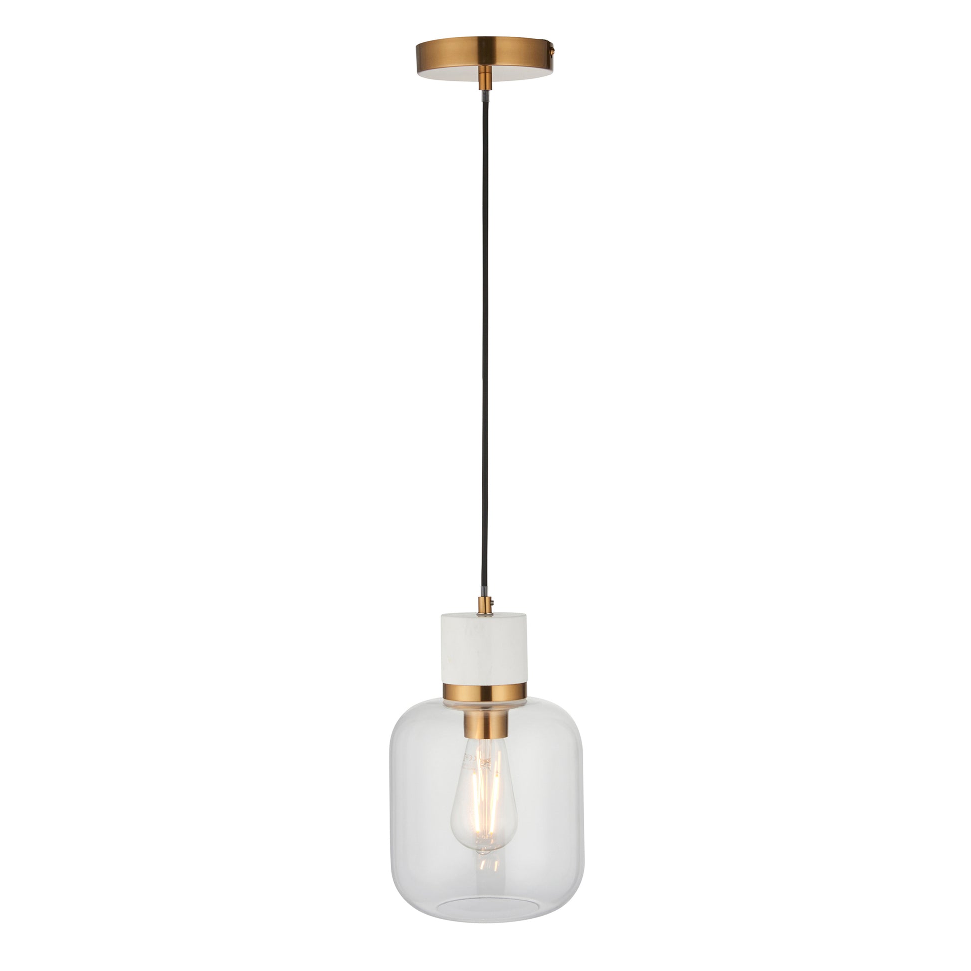 Travi 1 Pendant Light White Volakas Marble – White