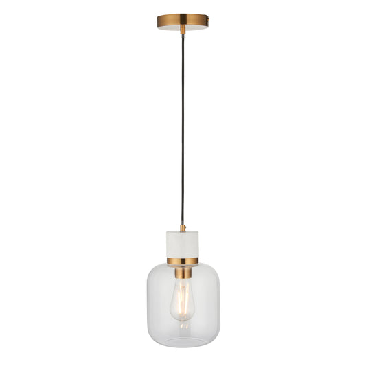 Travi 1 Pendant Light White Volakas Marble – White