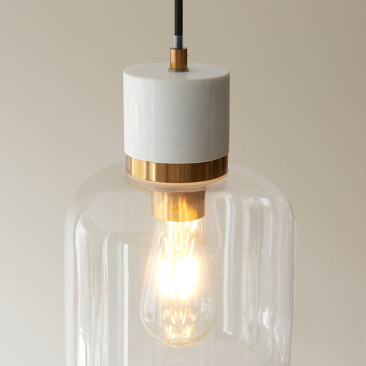 Travi 1 Pendant Light White Volakas Marble – White