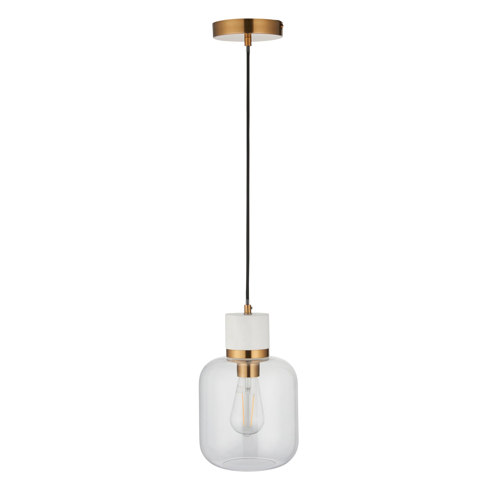 Travi 1 Pendant Light White Volakas Marble – White