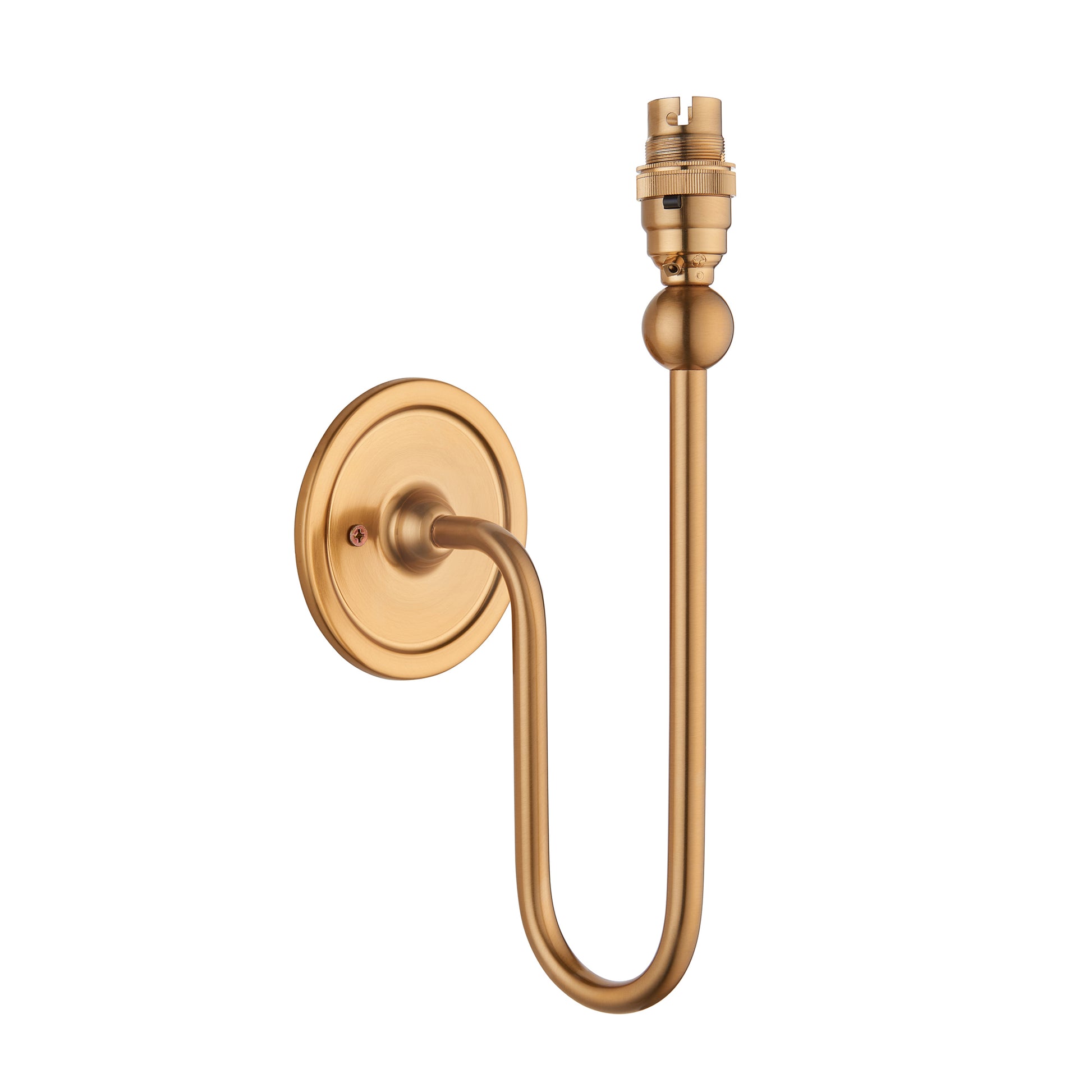 Santiago 1 Wall Light Fitting Brushed Aged Brass – Brass