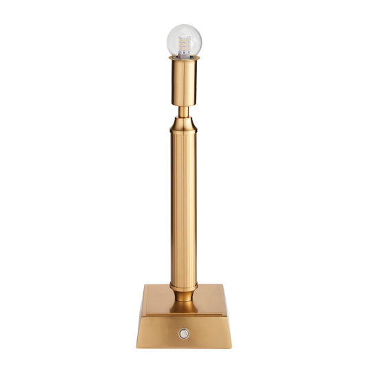 Trobridge Rechargeable Table Lamp Base Aged Brass – Brass