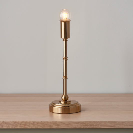 Burley Rechargeable Table Lamp Base Aged Brass – Brass