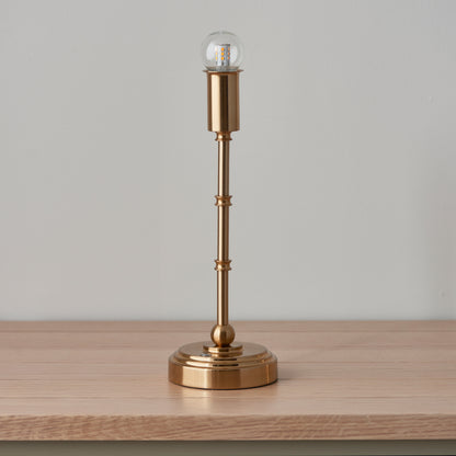 Burley Rechargeable Table Lamp Base Aged Brass – Brass