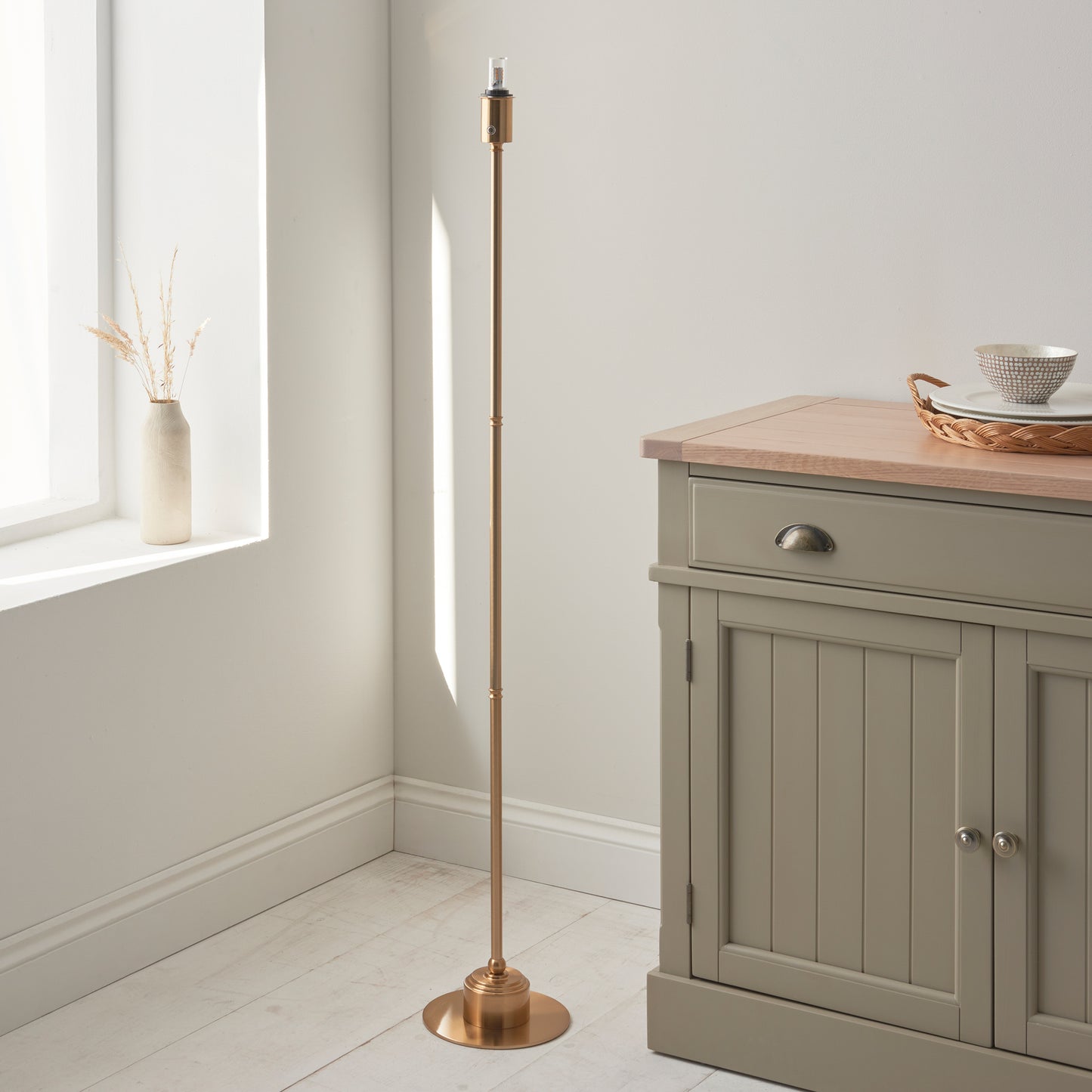 Burley Rechargeable Floor Lamp Base Aged Brass – Brass