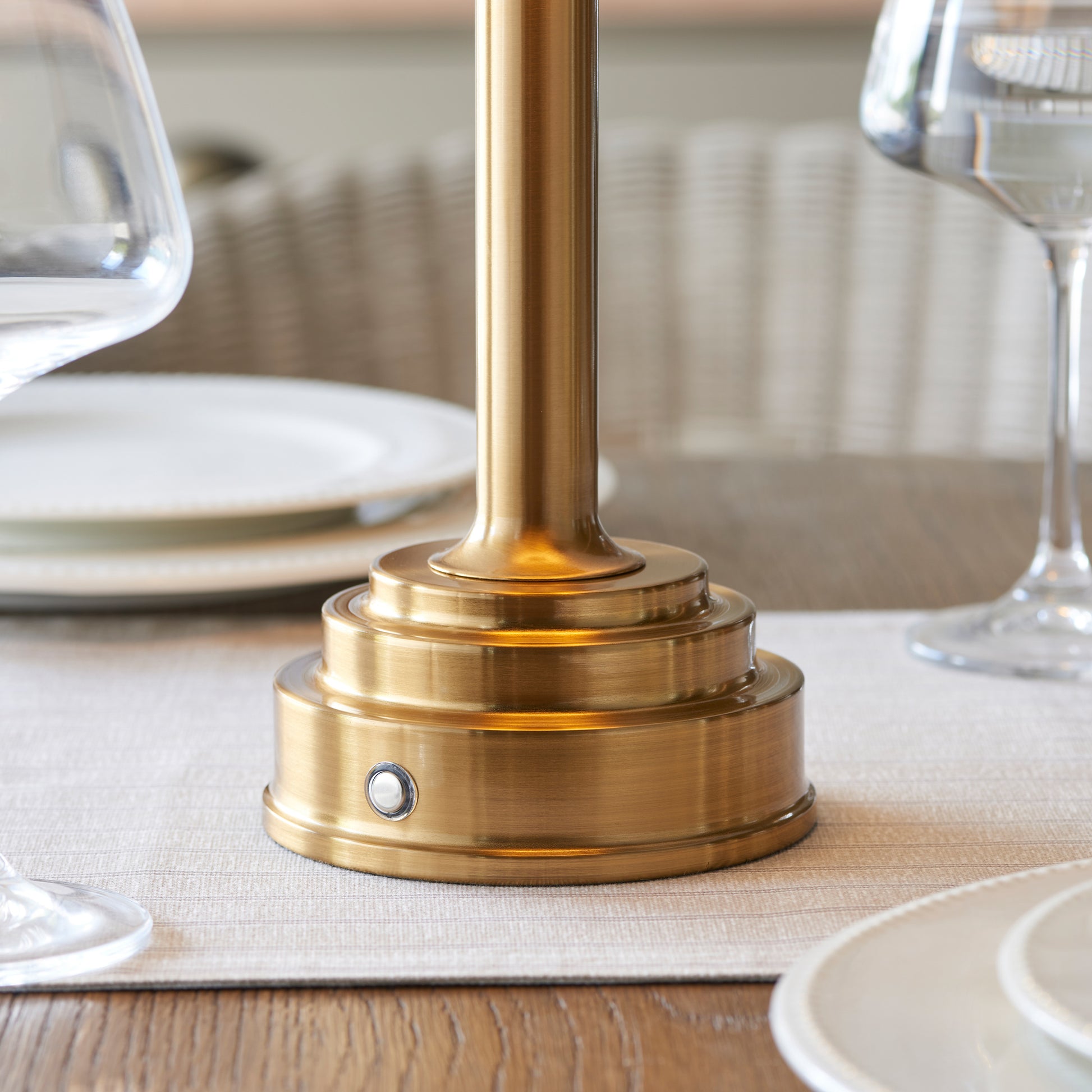 Upton Rechargeable Table Lamp Base Brushed Brass – Brass