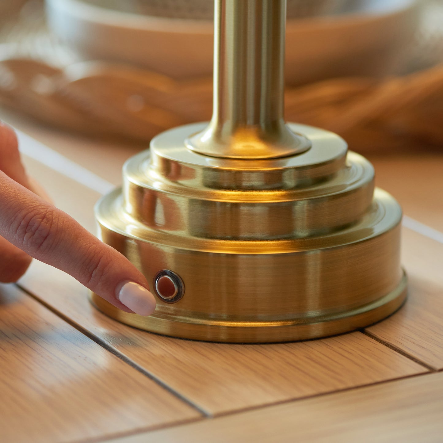 Upton Rechargeable Table Lamp Base Brushed Brass – Brass