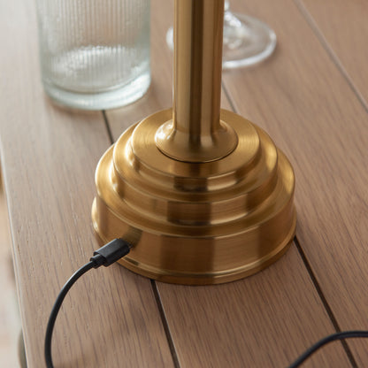 Upton Rechargeable Table Lamp Base Brushed Brass – Brass