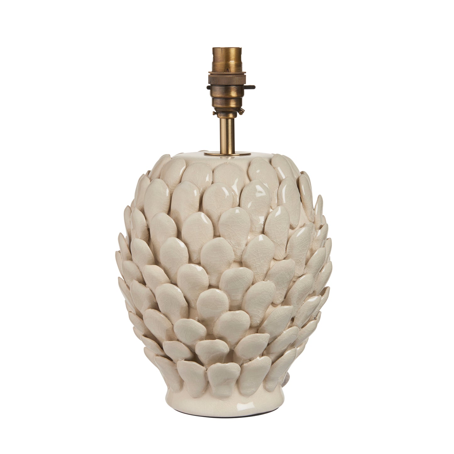 Layered Leaf Table Lamp Base Ivory Crackle Small – Cream