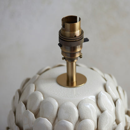 Layered Leaf Table Lamp Base Ivory Crackle Small – Cream