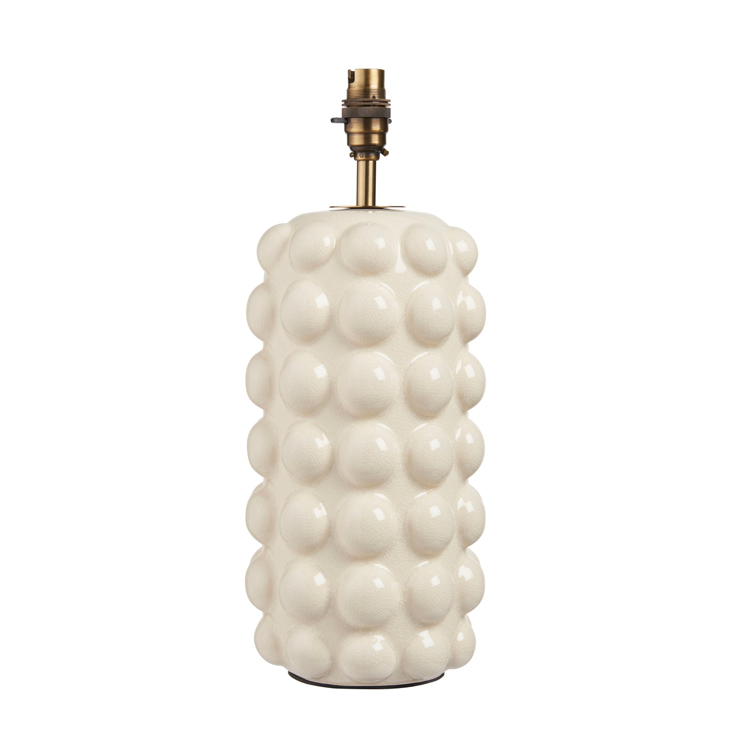 Bobble Table Lamp Base White Crackle Glaze – White
