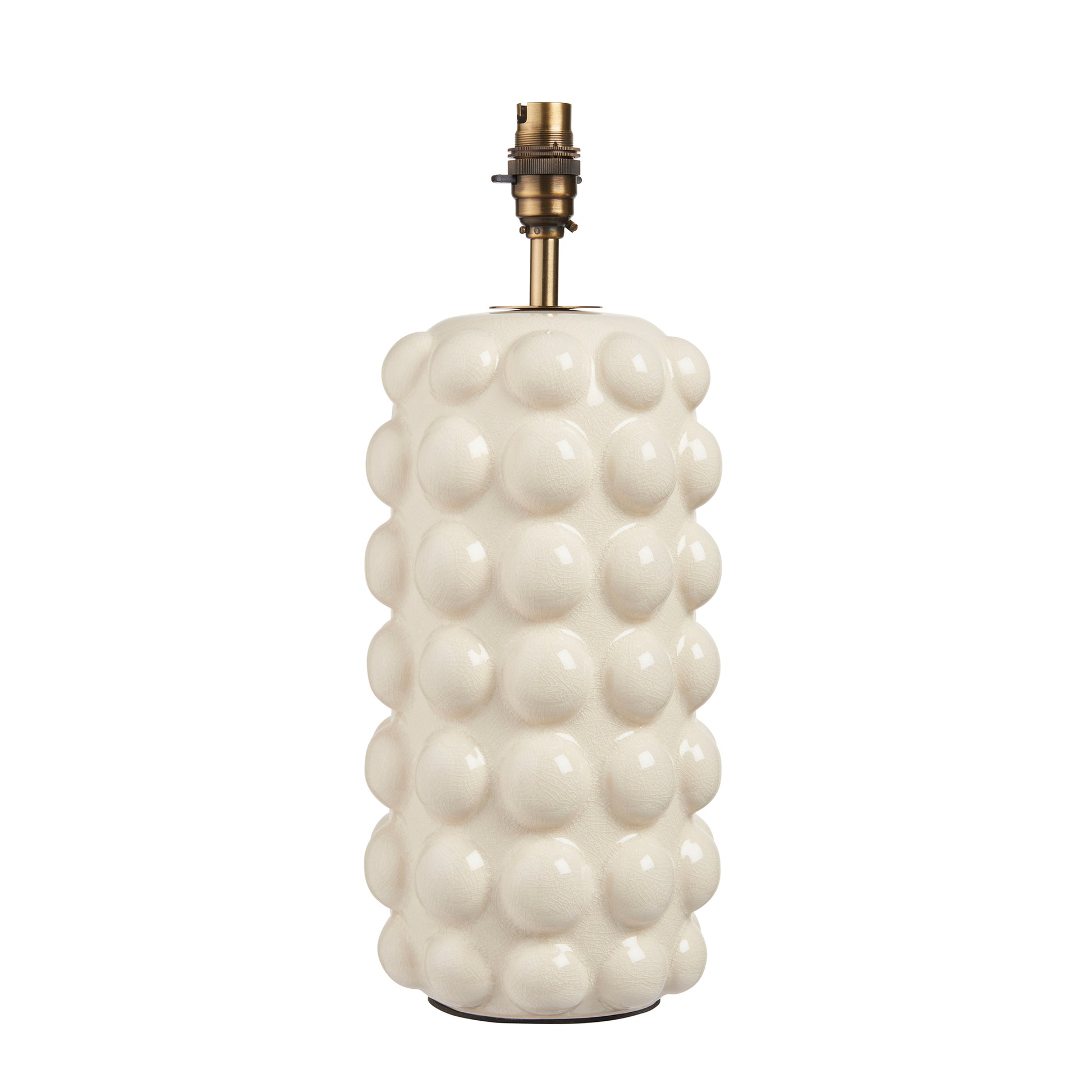 Bobble Table Lamp Base White Crackle Glaze – White