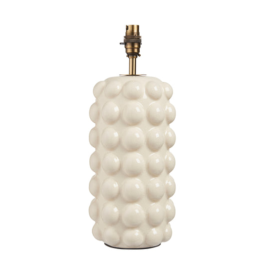 Bobble Table Lamp Base White Crackle Glaze – White