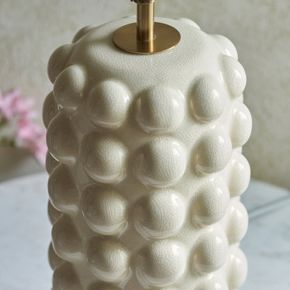 Bobble Table Lamp Base White Crackle Glaze – White